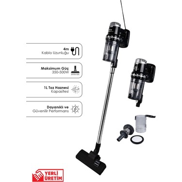 Pirantech EK200 Torbasız Kablolu Dikey Süpürge 1 lt Toz Fiyatı