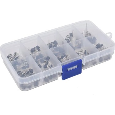 Kit 200 Transistors - 10 Modèles NPN/PNP (BC327, 2N2222, Etc.) - Boîte De Rangement - Pour électronique