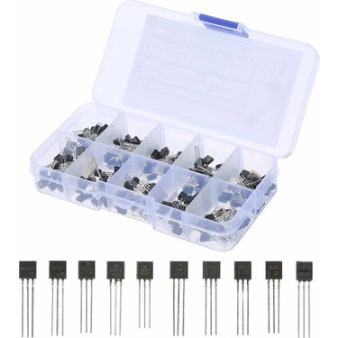 HALJIA Lot De 200 Transistors NPN PNP TO 92 10 Valeurs Pour Bc337 Bc327 2n222 2n2907 2n3904 2n3906 S8050 S8550 A1015 C1815 1071857980