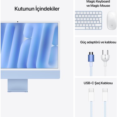 Apple iMac M4 Çip 16GB 256GB SSD macOS 24 All In One Fiyatı