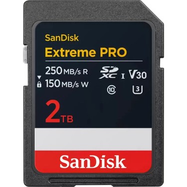 Sandisk Extreme Pro 2tb 250/150MB/S Sdxc V30 Uhs-I U3 Hafıza Fiyatı