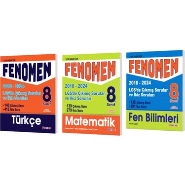 フリーマーケット 投資本8冊セット Fenomen Yayınları 8. Sınıf LGS Türkçe + Matematik + Fen Kitabı