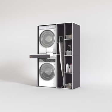 Kenzlife çamaşır-kurutma makinesi dolabı gutas sağ gri Fiyatı