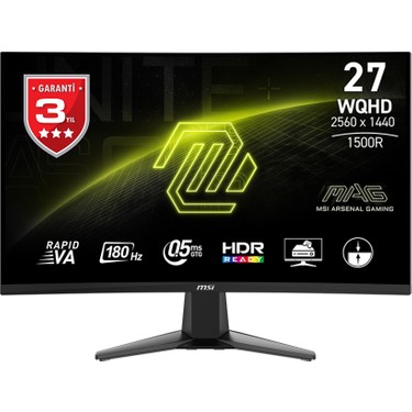 MSI 27 MAG 27CQ6F 2560x1440 (WQHD) 16:9 CURVE 1500R RAPID Fiyatı
