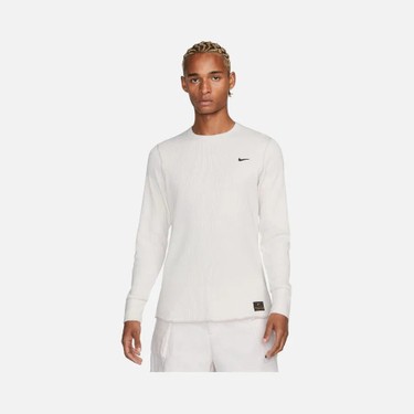 Nike Sportswear Heavyweight Waffle Long Sleeve Erkek Beyaz Sweatshirt