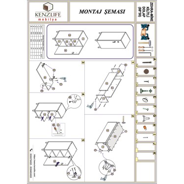 Kenzlife mutfak dolabı zehra 088*030*032 byz kilitli Fiyatı