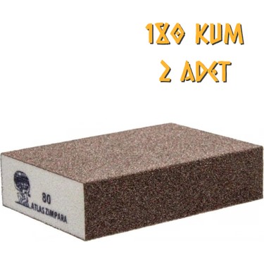 厚岸四本セット Atlas Sünger Zımpara - Kalın 4 Taraflı - 180 Kum - 2 Adet Fiyatı