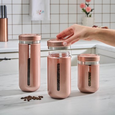 Karaca Mastermaid 3 Parça Rose Gold Kavanoz/Saklama Kabı Set Fiyatı