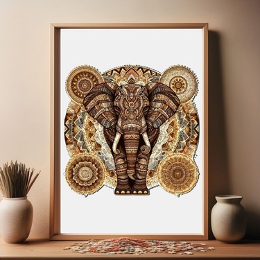 WePuzzleUp Ahşap Puzzle – Majestik Mandala Fil, 250 Parça, Fiyatı