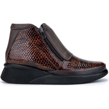 Tamer Tanca Kadın Deri Kahverengi Kroko Casual Bot 1065 Fiyatı