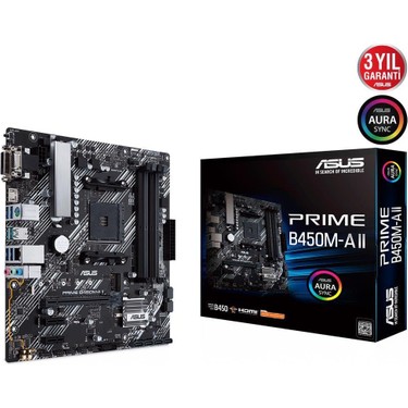 Asus Prıme B450M-A Iı Amd B450 Am4 DDR4 4400 Hdmı Dvı Vga M2 Fiyatı