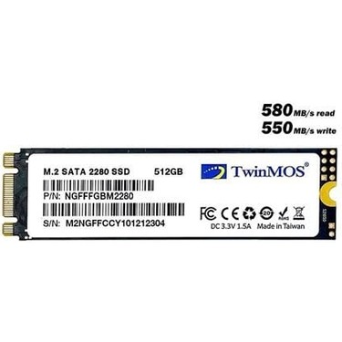 TwinMOS 512GB M.2 2280 SATA3 SSD 580 MB/s Okuma Hızı 550 Fiyatı