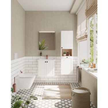 VitrA Root Classic 68701 Lavabo Dolabı, Kapaklı, Mat Beyaz, Fiyatı