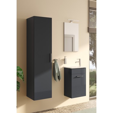 VitrA Mia 75065 Banyo Dolabı Seti, Kapaklı, 40 cm, Parlak Fiyatı