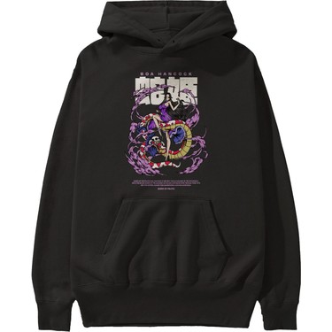 Ankhises Boa Hancock Anime Ön Baskılı Siyah Hoodie Oversize Fiyatı