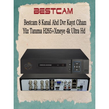 Bestcam 8 Kanal Ahd Dvr Kayıt Cihazı Yüz Tanıma H265+ Xmeye Fiyatı