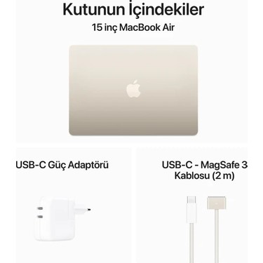 Apple MacBook Air M3 16GB 256GB SSD macOS 15 Taşınabilir Fiyatı