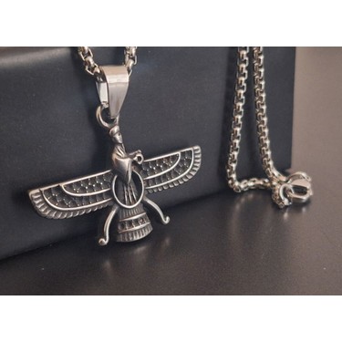 Vikings Paslanmaz Çelik Pers Kuşu Ahura Mazda Kolye / 70 cm Fiyatı