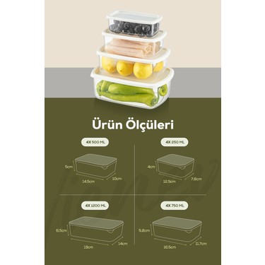 Vienev 16LI Hava Geçirmez Saklama Kabı Seti Gri Fiyatı