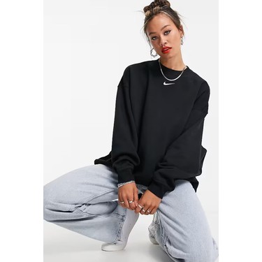 nike sportswear essentials fleece crew kadın sweatshirt