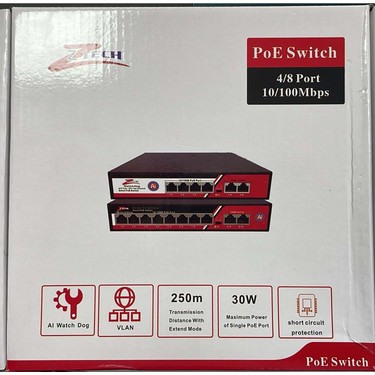 Ztech ZR-1008 8+2 Poe Swıtch 125W Megabıt Watchdog Fiyatı