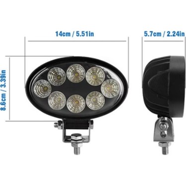 Reycar 8 Power Ledli Oval 9-60 Volt 24W IP67 Çalışma Lambası Fiyatı