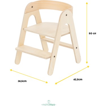 Mamatoyz Ahşap Basamak ve Sandalye - MiniStep Naturel - Fiyatı