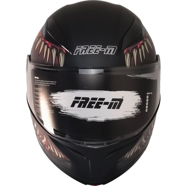 Free-M 965 Swamp Mat Siyah-Kırmızı Çene Açılır Kask ABS Fiyatı