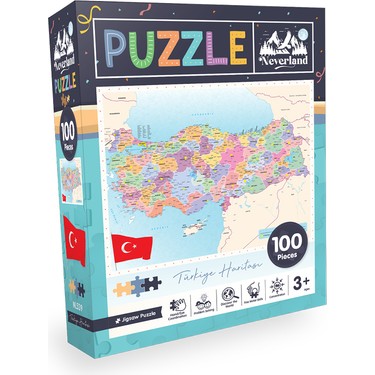 Neverland 100 Parça Türkiye Haritası Eğitici Puzzle 3 Yaş ve Fiyatı
