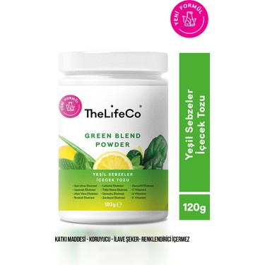 TheLifeCo Yeşil Sebzeler İçecek Tozu (Green Blend) 120g Fiyatı