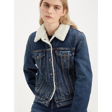 Kadın Orıgınal Sherpa Trucker Kot Ceket 36136-0063 Fiyatı