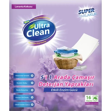 Ultra Clean Çamaşır Deterjan Yaprakları- 16 Yıkama 1 Adet+ Fiyatı