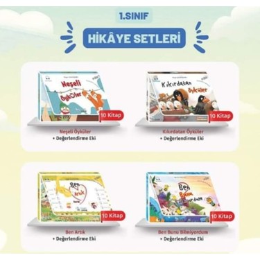 1.sınıf Okumayı Sevdiren 40 Lı Hikaye Seti(Değerlendirme Kitabı