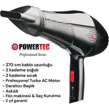 Powertec TR-701 Profesyonel Fön Makinesi + Vigo Difüzör Fiyatı