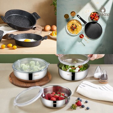 omame05 6点セット Amboss 9 Parça Siesta Paslanmaz Çelik Saklama Kabı Sahan Set Fiyatı