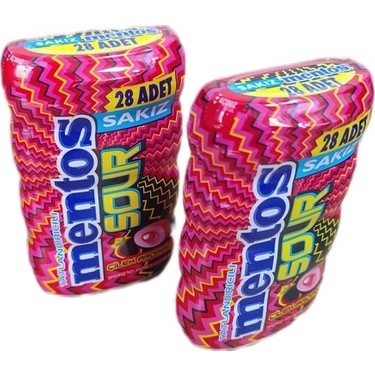 Mentos Sour Çilek Aromalı Draje Sakız 56 G. * 6 Adet Fiyatı