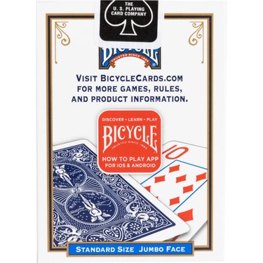 新品未開封　BICYCLE JUMBO INDEX 1ダース 12個セット Bicycle® Rider Back International Jumbo Index - Mavi Fiyatı