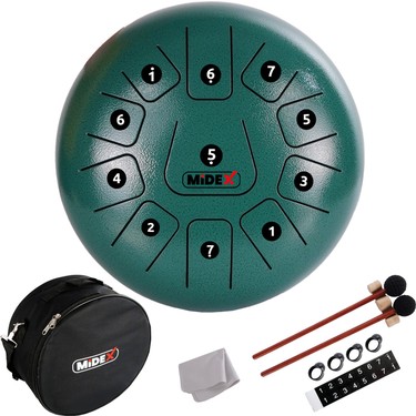Midex TD-1211GR Çelik Dil Davul Handpan 12 İnç 11 Ton Steel Fiyatı