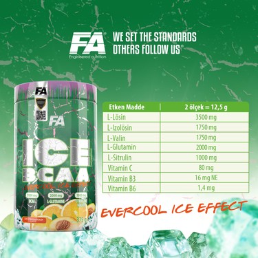 FA Nutrition Ice BCAA 375 gr Icy Citrus & Peach Toz İçerik Fiyatı