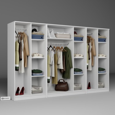 KRAMER EUROLINE ペティ　12cm 正規品 Kardelen Serisi 280 cm Mat Beyaz 7 Kapılı 13 Raflı Elbise Fiyatı