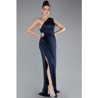 Abiyefon Tek Omuz Yırtmaçlı Ateş Pile Uzun Abiye Elbise Fiyatı