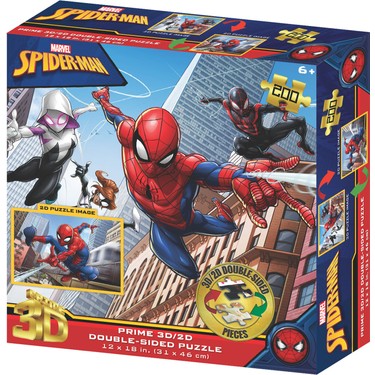 Prime 3D Marvel Spider-Man Çift Taraflı Puzzle 200 Parça Fiyatı