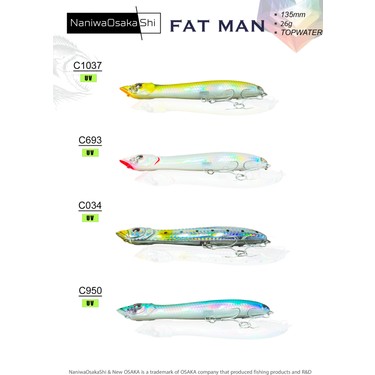 New Osaka Naniwa Osaka Shi Fat Man 135MM 26GR Topwater Su Fiyatı
