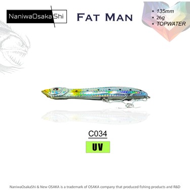 New Osaka Naniwa Osaka Shi Fat Man 135MM 26GR Topwater Su Fiyatı