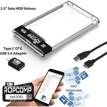 2.5 Sata HDD Kutusu Telefon Yedekleme Type C Otg USB Şeffaf Fiyatı