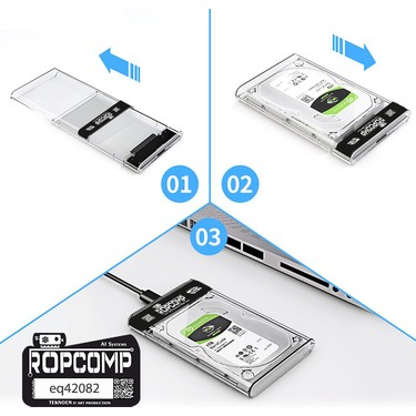 2.5 Sata HDD Kutusu Telefon Yedekleme Type C Otg USB Şeffaf Fiyatı