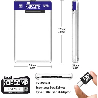 2.5 Sata HDD Kutusu Telefon Yedekleme Type C Otg USB Şeffaf Fiyatı