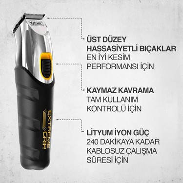 Wahl 9398 Extreme Grip Beard 12 Kılavuz Taraklı Şarjlı Sakal Fiyatı