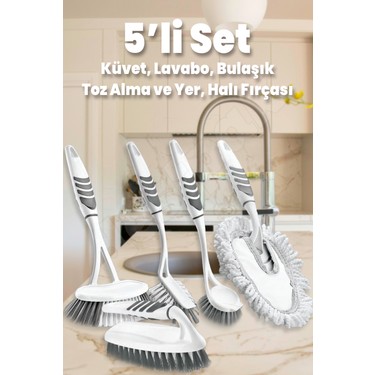 Destpak 5'li Fırça Seti - Banyo, Bulaşık, Lavabo, Toz Alma Fiyatı