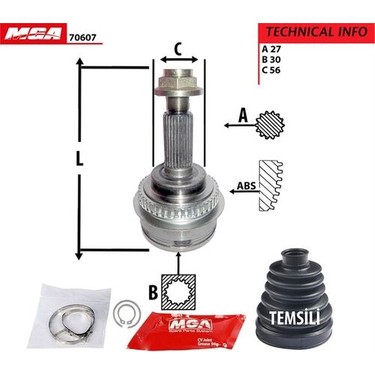 Mga 70607 Aks Kafa Diş Abs'li Subaru Impreza 01-06-Forester Fiyatı